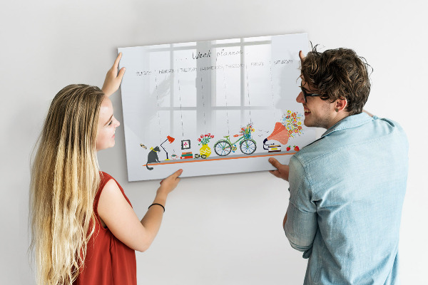 Dry erase board magnetic Weekly planner with photos and notes