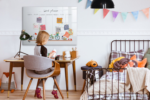 Dry erase board magnetic Weekly planner with photos and notes