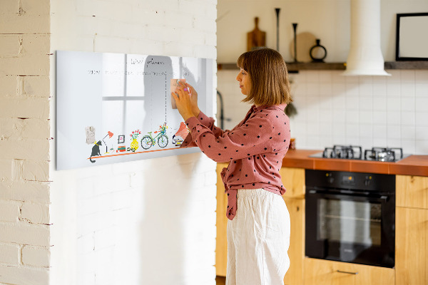 Dry erase board magnetic Weekly planner with photos and notes