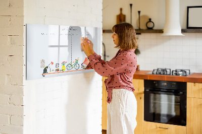 Dry erase board magnetic Weekly planner with photos and notes