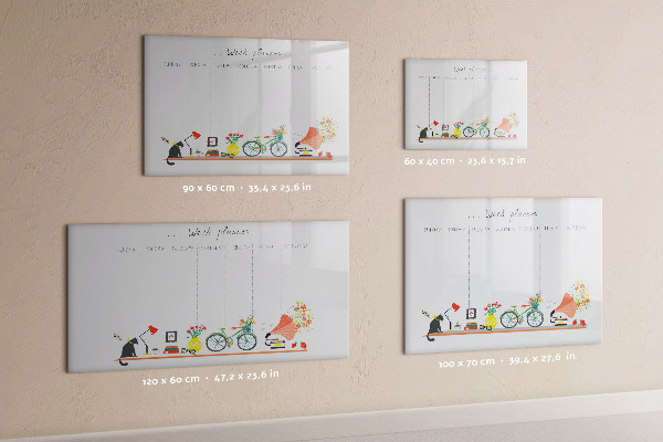 Dry erase board magnetic Weekly planner with photos and notes