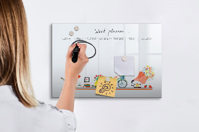 Dry erase board magnetic Weekly planner with photos and notes