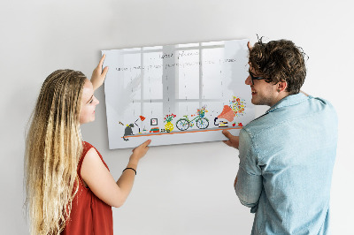 Dry erase board magnetic Weekly planner with photos and notes