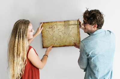 Magnetic dry erase board A world map with personal memories