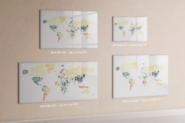 Dry erase board magnetic A world map with personal memories