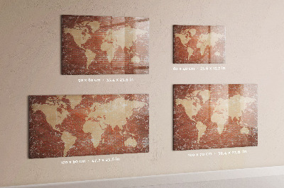Magnetic dry erase board World map with photo locations