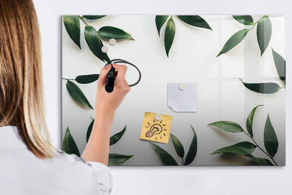 Dry erase board magnetic Stylish memo board with plants