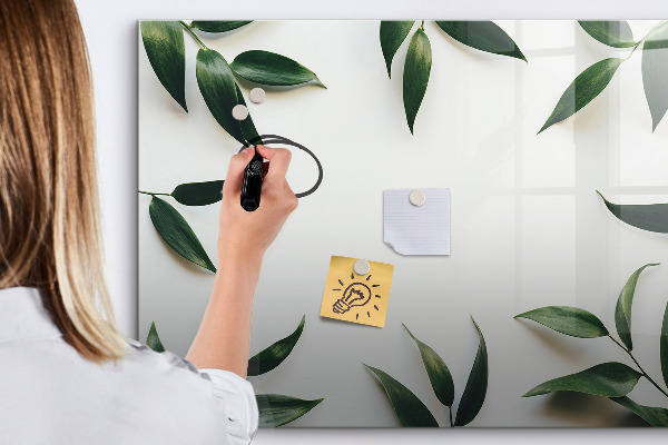 Dry erase board magnetic Stylish memo board with plants