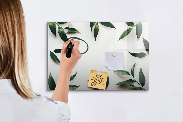 Dry erase board magnetic Stylish memo board with plants