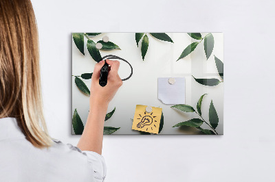 Dry erase board magnetic Stylish memo board with plants