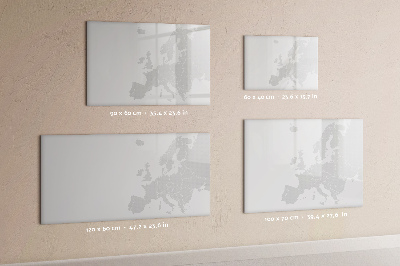 Dry erase board magnetic A world map with personal memories