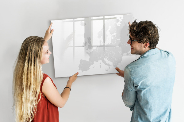 Magnetic dry erase board Interactive poster for photos and notes