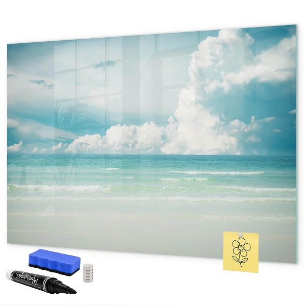 Dry erase board magnetic Magnetic board with seaside photos