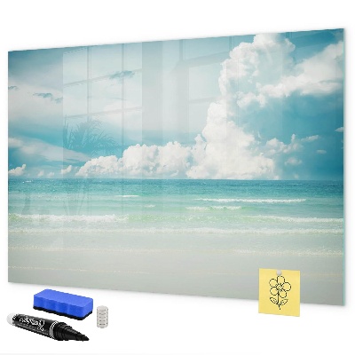 Dry erase board magnetic Magnetic board with seaside photos