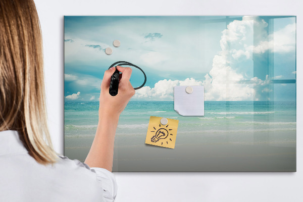 Dry erase board magnetic Magnetic board with seaside photos