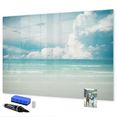 Dry erase board magnetic Magnetic board with seaside photos