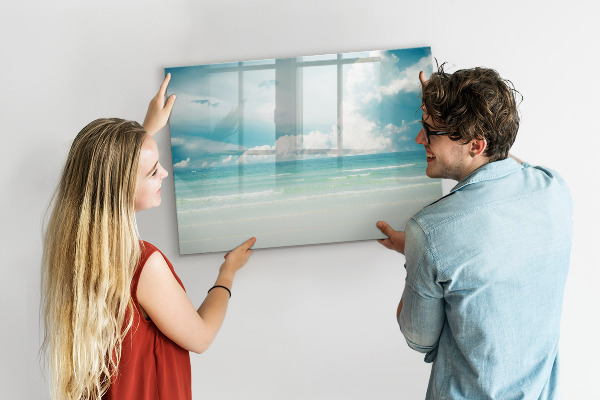 Dry erase board magnetic Magnetic board with seaside photos