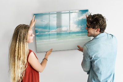 Dry erase board magnetic Magnetic board with seaside photos