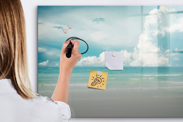 Dry erase board magnetic Magnetic board with seaside photos