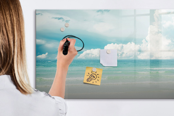 Dry erase board magnetic Magnetic board with seaside photos