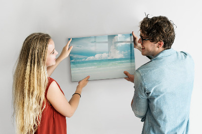 Dry erase board magnetic Magnetic board with seaside photos