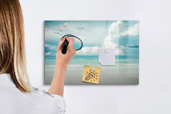 Dry erase board magnetic Magnetic board with seaside photos