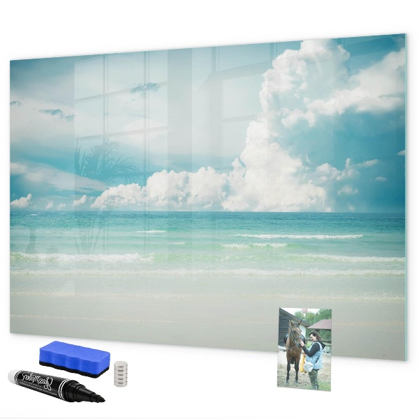 Dry erase board magnetic Magnetic board with seaside photos