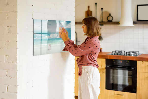 Dry erase board magnetic Magnetic board with seaside photos
