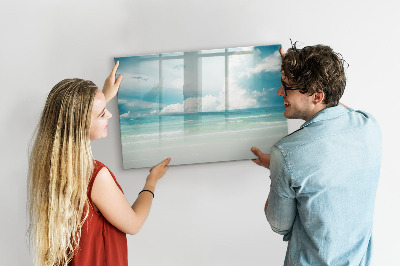 Dry erase board magnetic Magnetic board with seaside photos