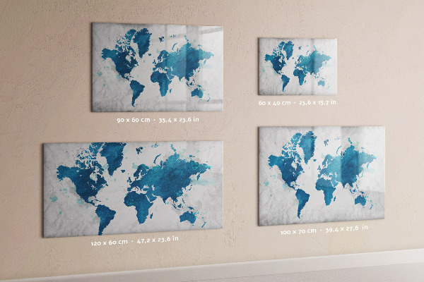 Magnetic dry erase board World map with personal photos