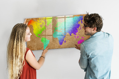 Dry erase board magnetic Colorful map with photo spots