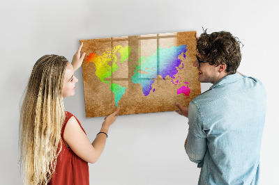 Dry erase board magnetic Colorful map with photo spots