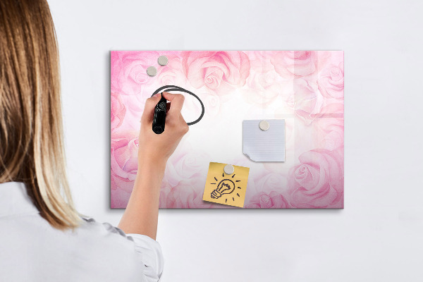 Magnetic dry erase board Pink board for photos and notes
