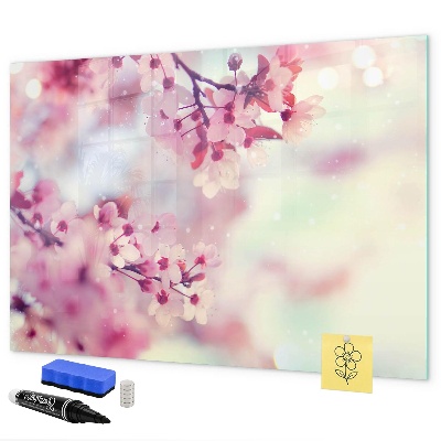 Magnetic dry erase board Floral collage with photos and notes