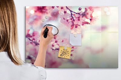 Magnetic dry erase board Floral collage with photos and notes