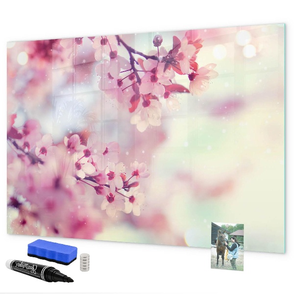 Magnetic dry erase board Floral collage with photos and notes