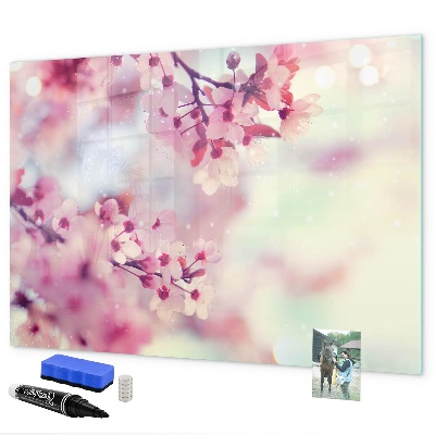 Magnetic dry erase board Floral collage with photos and notes