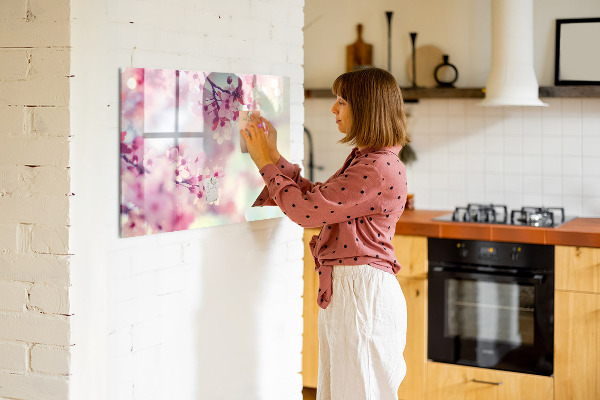 Magnetic dry erase board Floral collage with photos and notes
