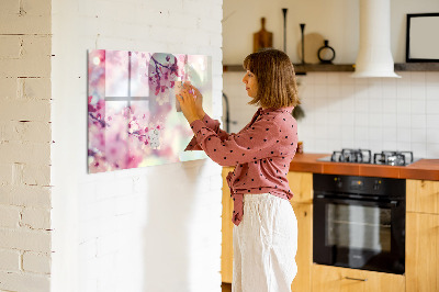 Magnetic dry erase board Floral collage with photos and notes