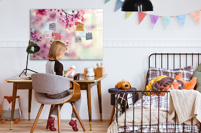 Magnetic dry erase board Floral collage with photos and notes