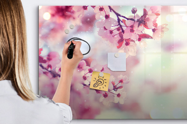 Magnetic dry erase board Floral collage with photos and notes