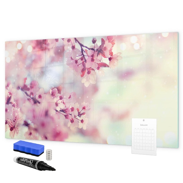 Magnetic dry erase board Floral collage with photos and notes