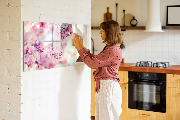 Magnetic dry erase board Floral collage with photos and notes