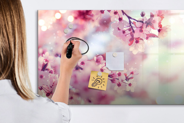 Magnetic dry erase board Floral collage with photos and notes