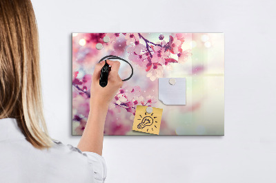 Magnetic dry erase board Floral collage with photos and notes