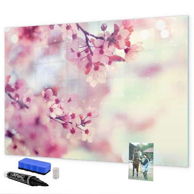 Magnetic dry erase board Floral collage with photos and notes