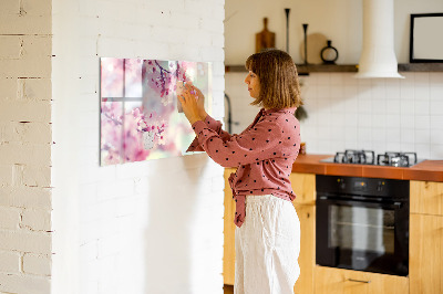 Magnetic dry erase board Floral collage with photos and notes