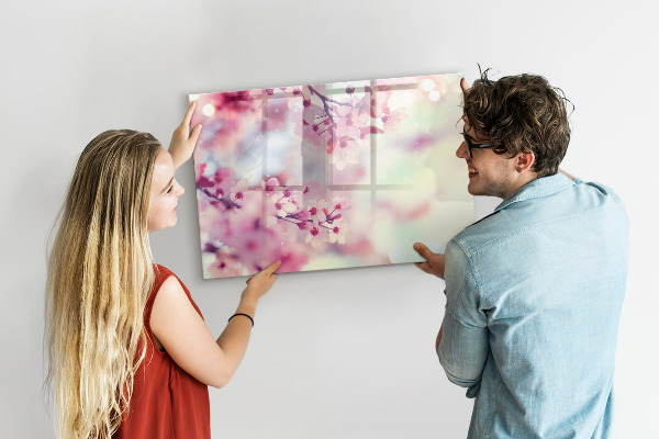 Magnetic dry erase board Floral collage with photos and notes