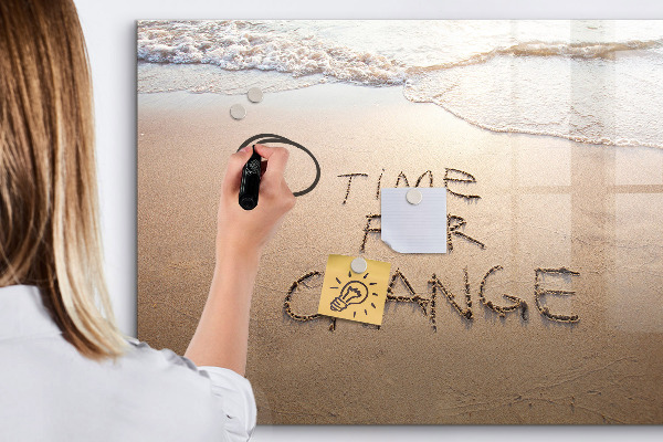 Magnetic dry erase board Time for changes and memories