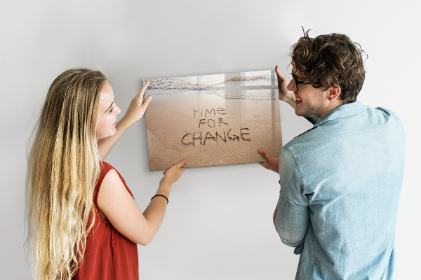 Magnetic dry erase board Time for changes and memories